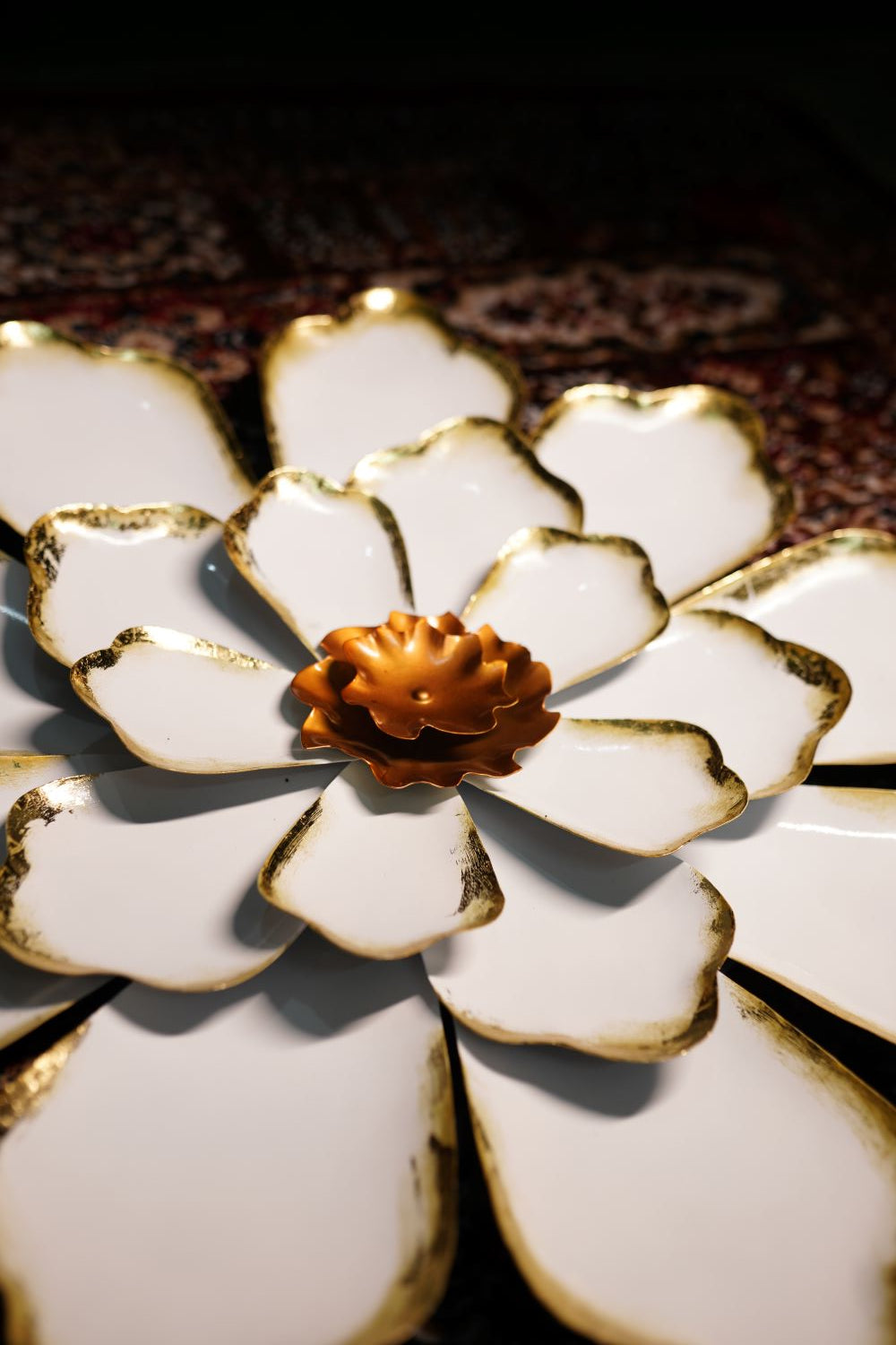 Metal Decorative White Flower Wall Art