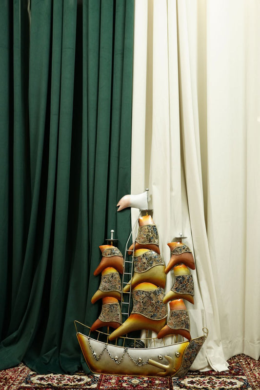 Multicolour Metal Ship Wall Art