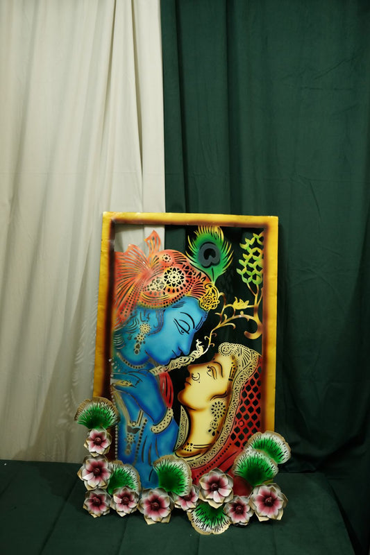 Radha Krishna Metal Wall Art