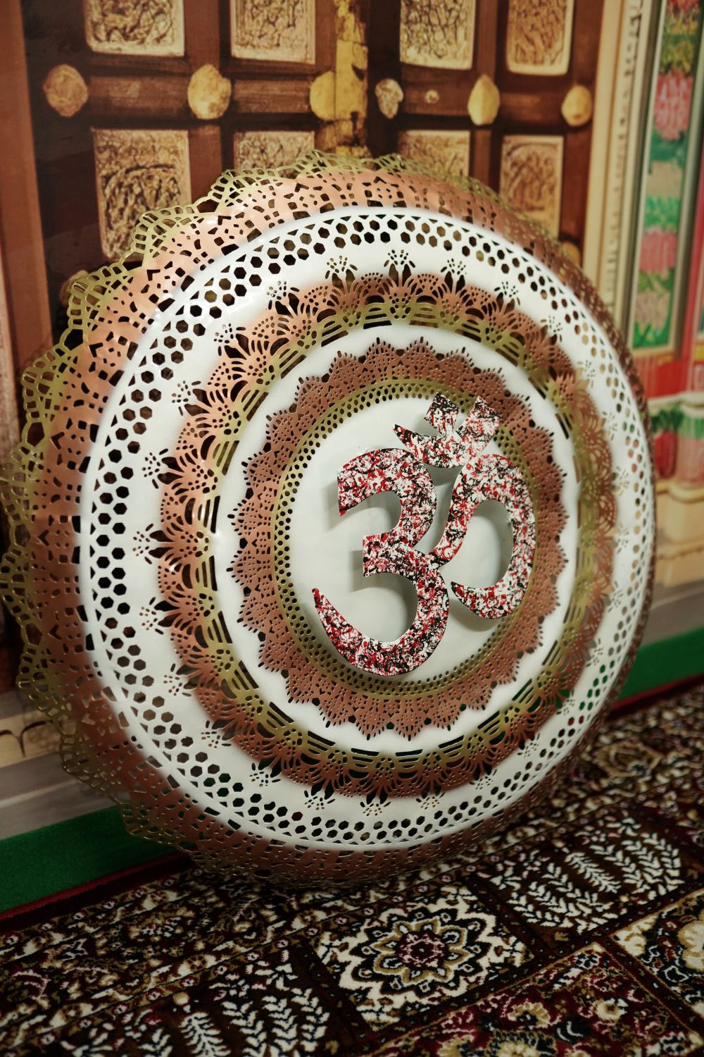 Multicolour Om Round Wall Art