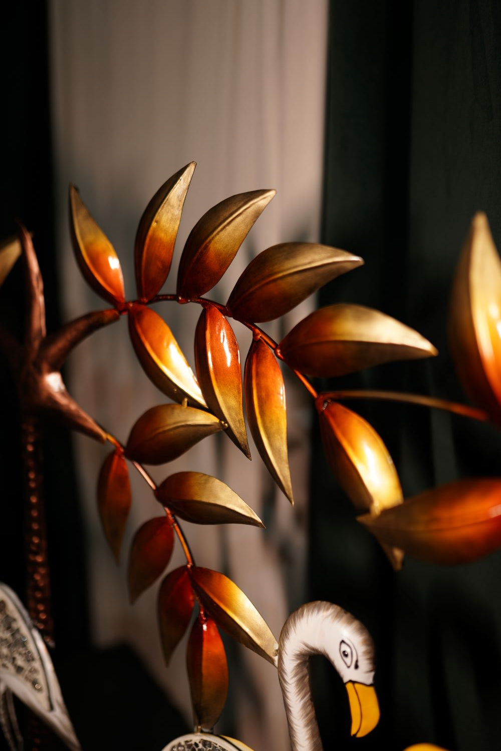 Multicolour Metal Swan Wall Art