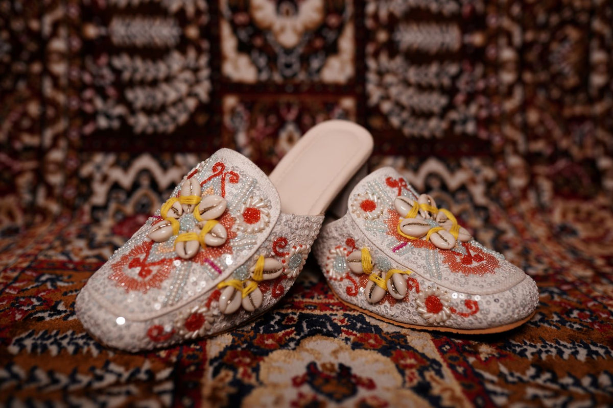 Embroidered Floral Mules