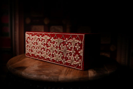 Red Embroidered Bangle Box