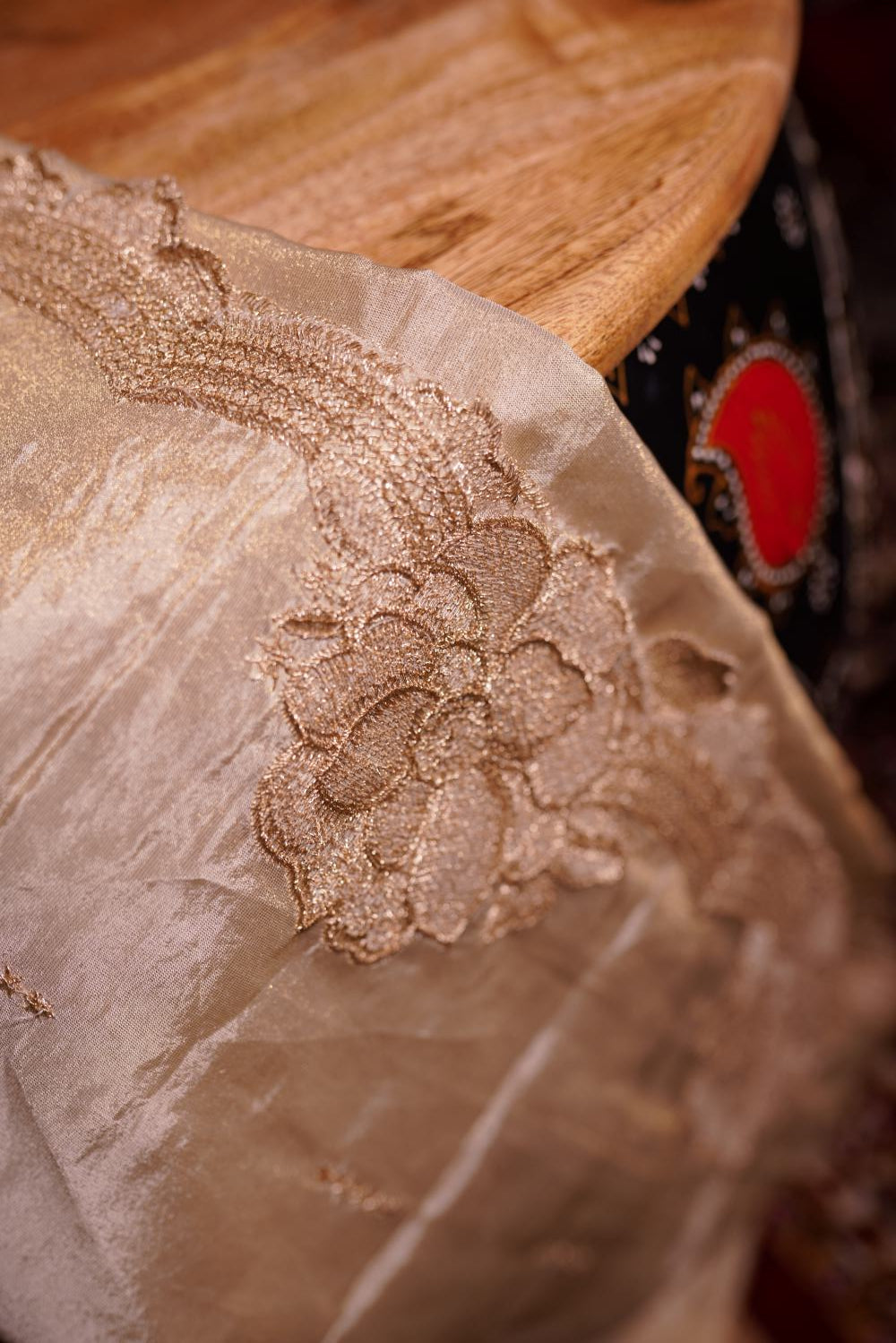 Champagne Organza Dupatta