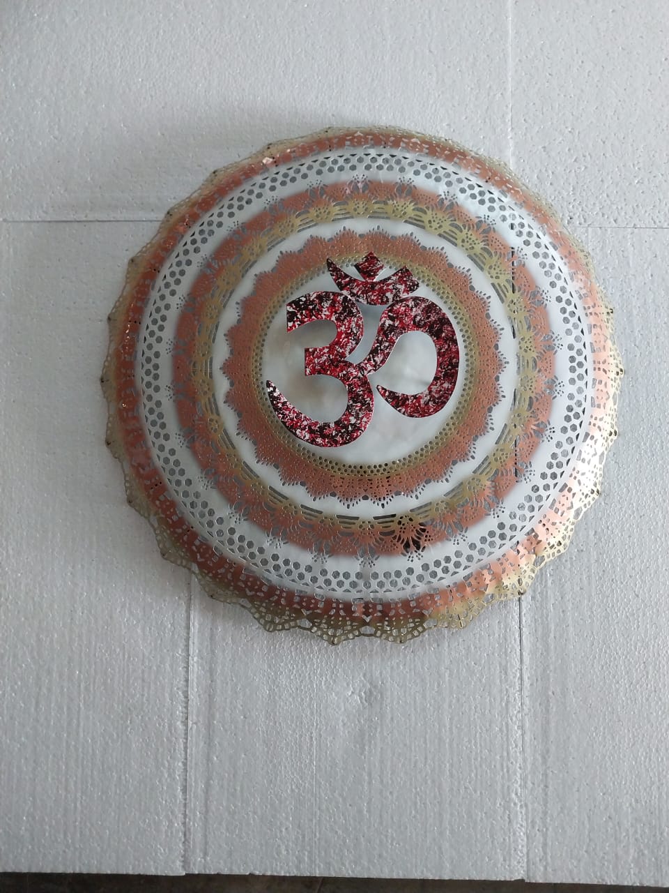 Multicolour Om Round Wall Art