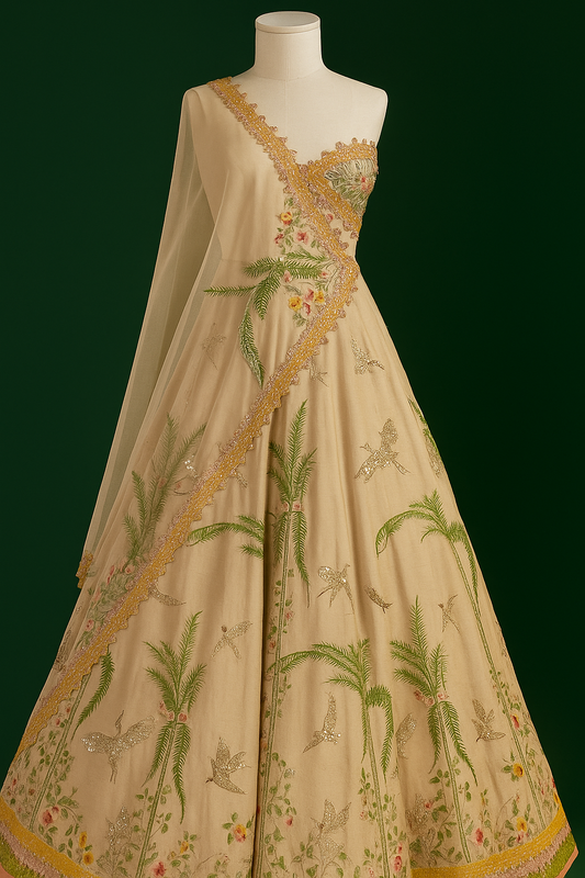 Embroidered Silk Lehenga