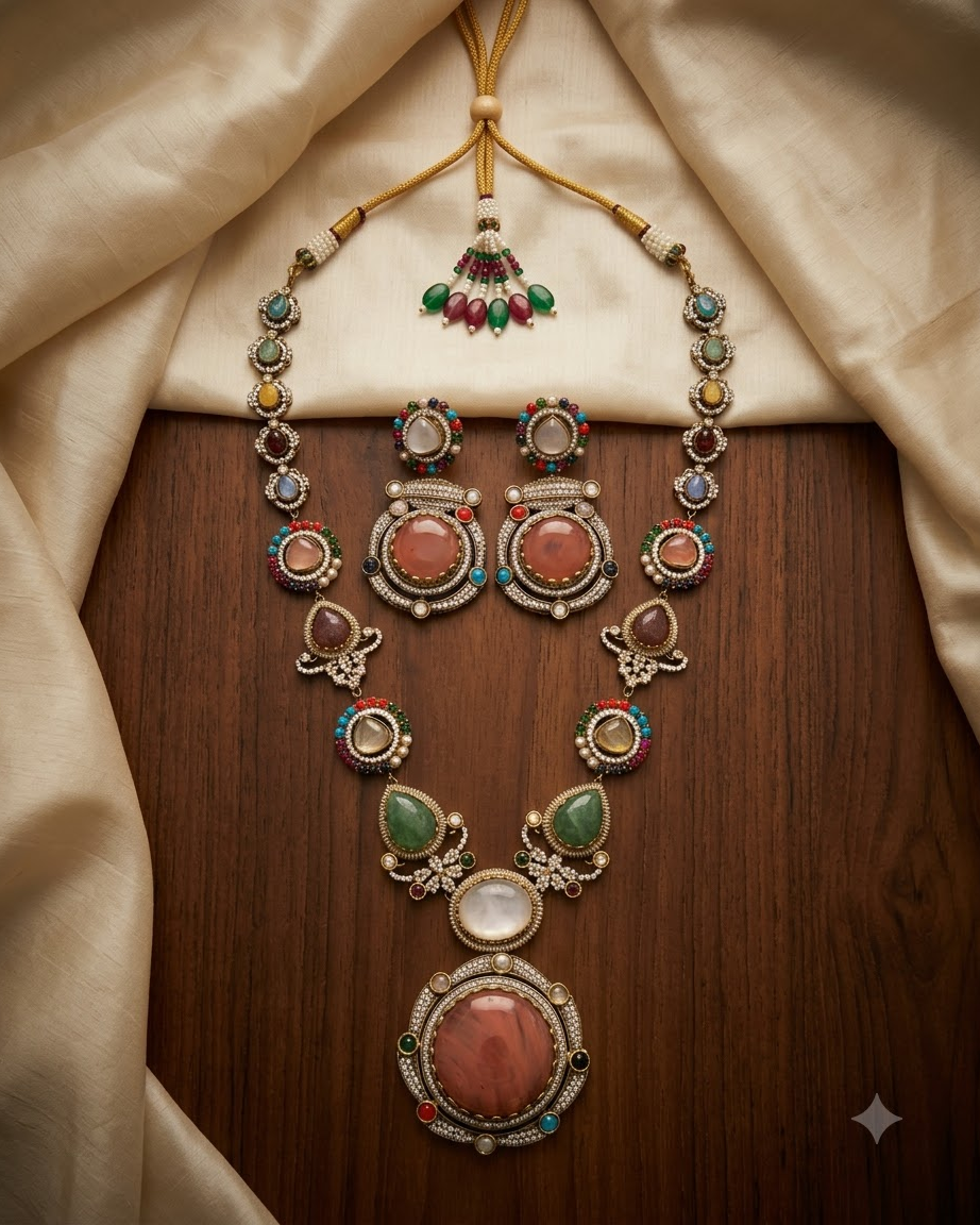 Multicolour Heritage Statement Necklace Set