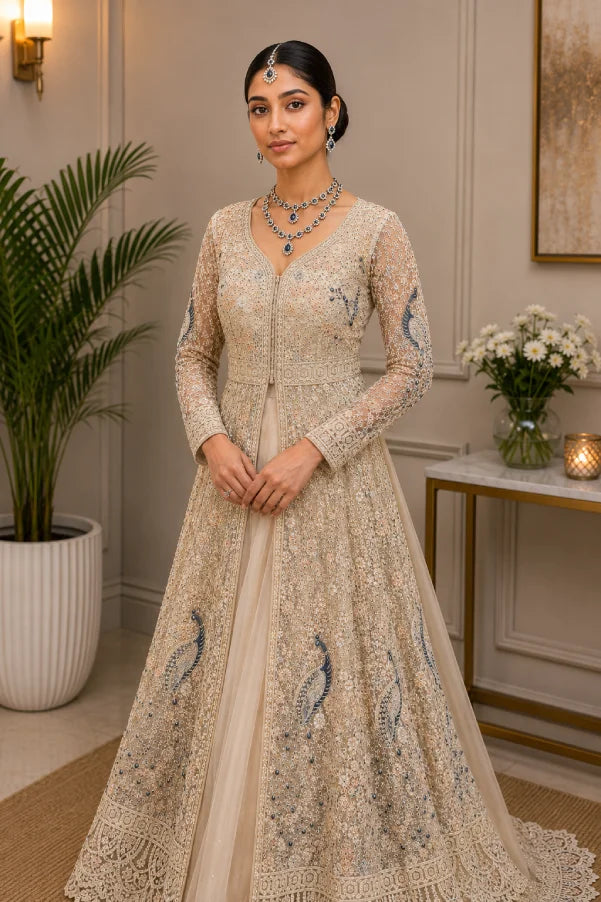 Zeva Mayur Hand Embroidered Gown View