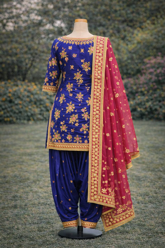 Sapphire Golden Punjabi Suit