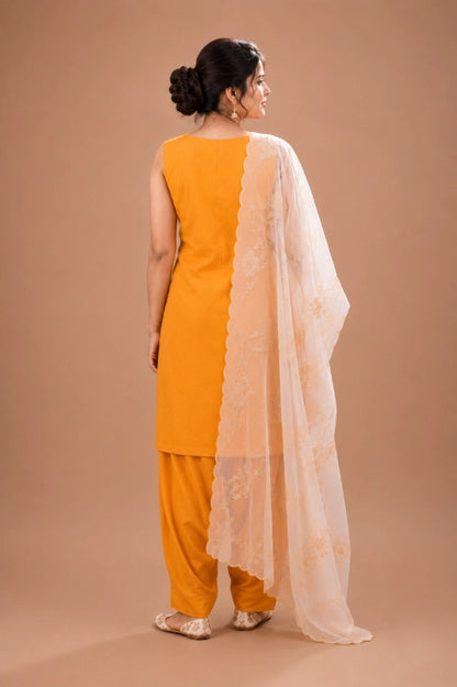 Aira Tangerine Suit Set Back View