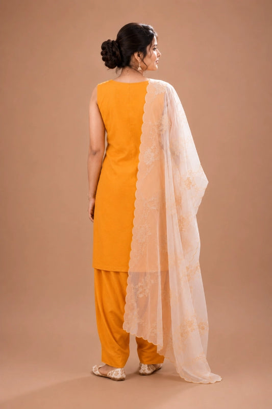 Aira Tangerine Suit Set Back View