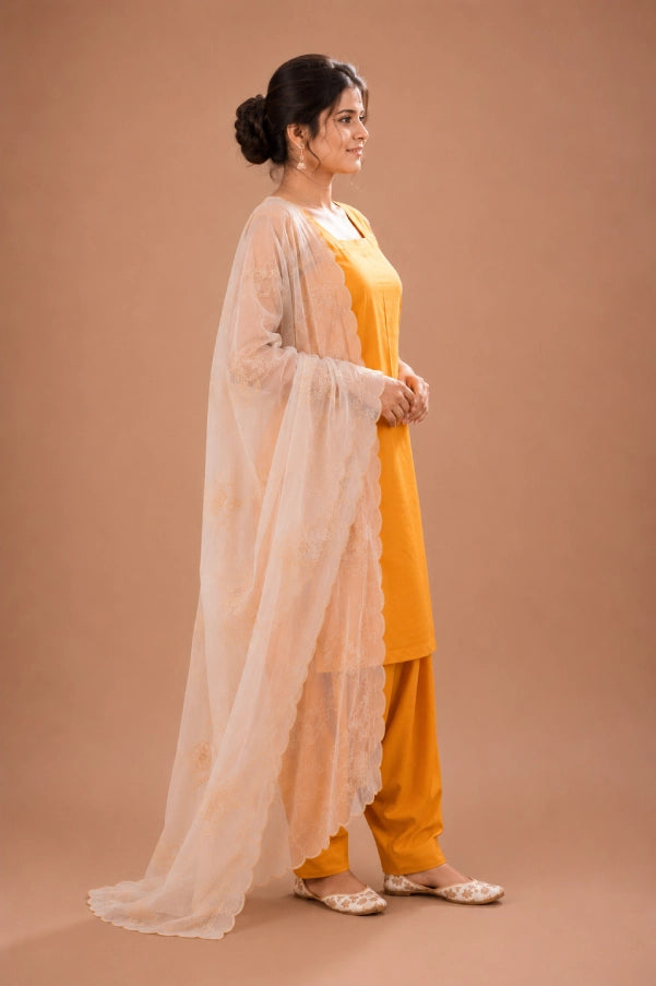 Aira Tangerine Suit Set Side View