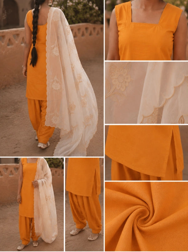 Aira Tangerine Suit Set Zoom View