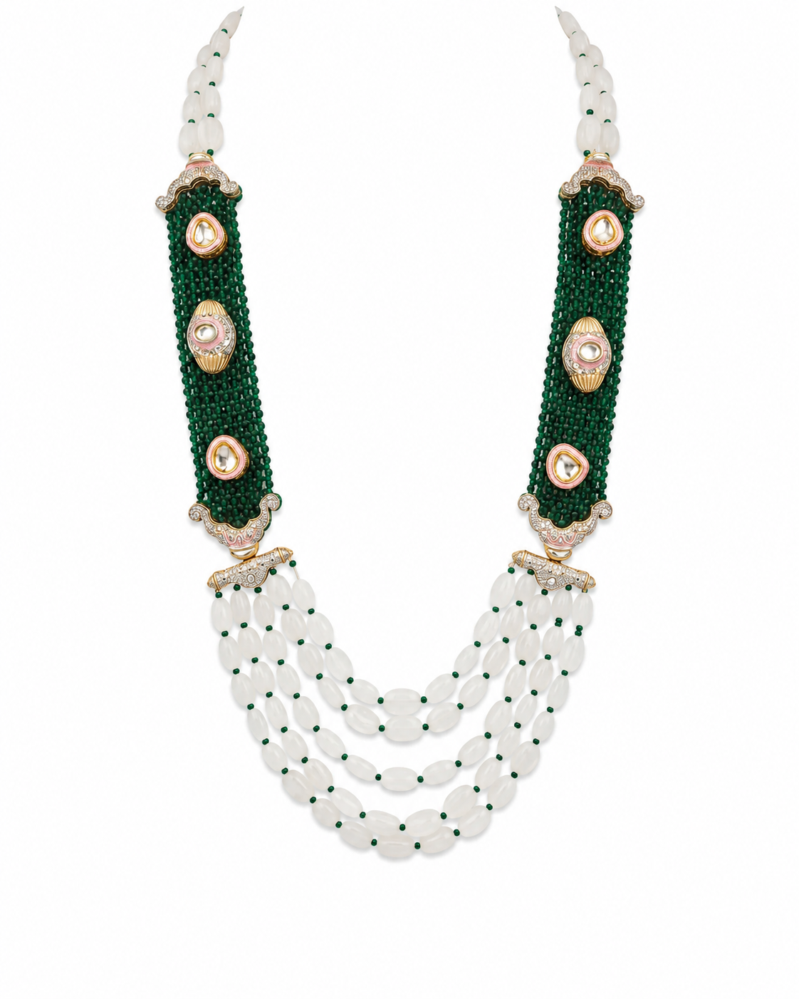 Emerald Pearl Layered Mala