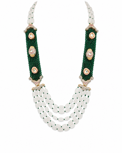 Emerald Pearl Layered Mala