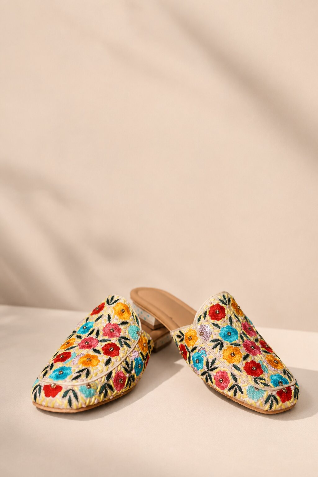 Multicolor Floral Mules