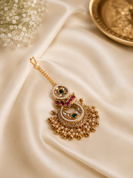 Premium Antique Gold Maang Tikka