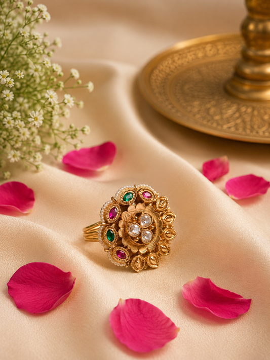 Traditional Kundan Stone Ring