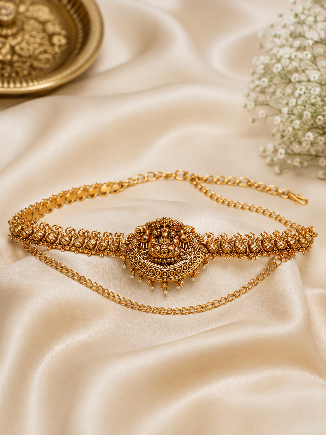 Antique Gold Lakshmi Waist Belt
