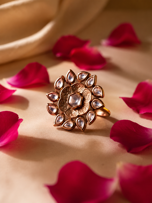 Floral Kundan Ring