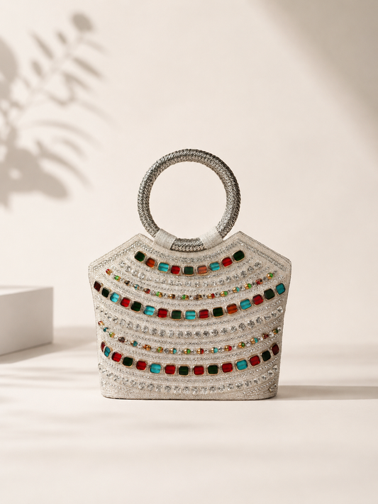 Silver Embellished Potli Bag