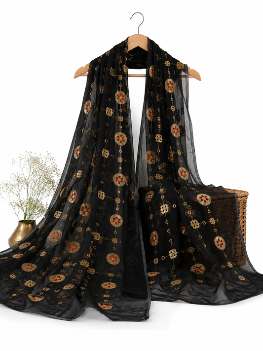 Medallion Embroidery Dupatta