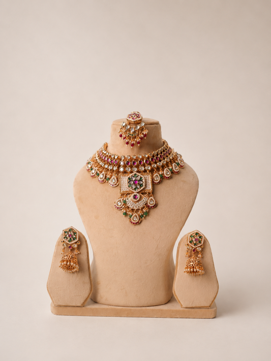 Luxe Kundan Choker Necklace Set