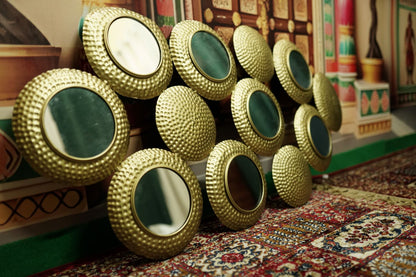 Golden Metal Wall Mirrors Set of 8