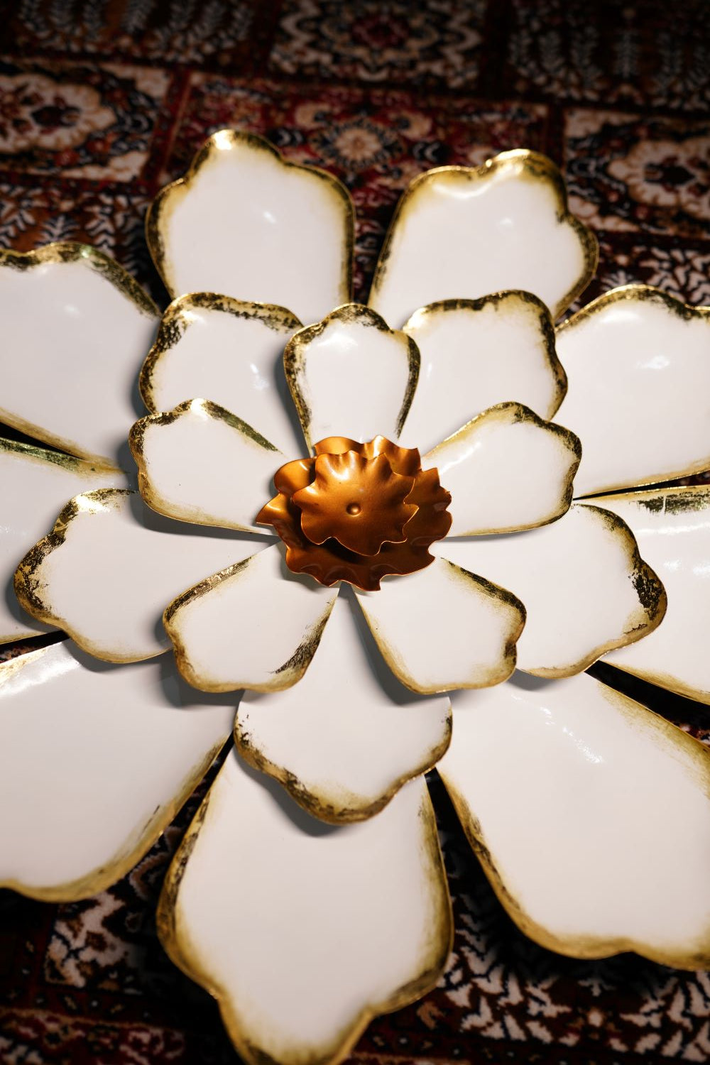 Metal Decorative White Flower Wall Art