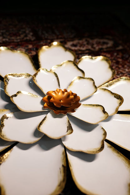 Metal Decorative White Flower Wall Art
