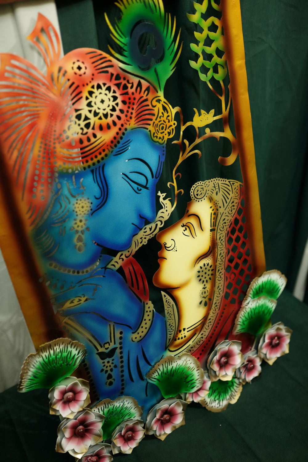 Radha Krishna Metal Wall Art
