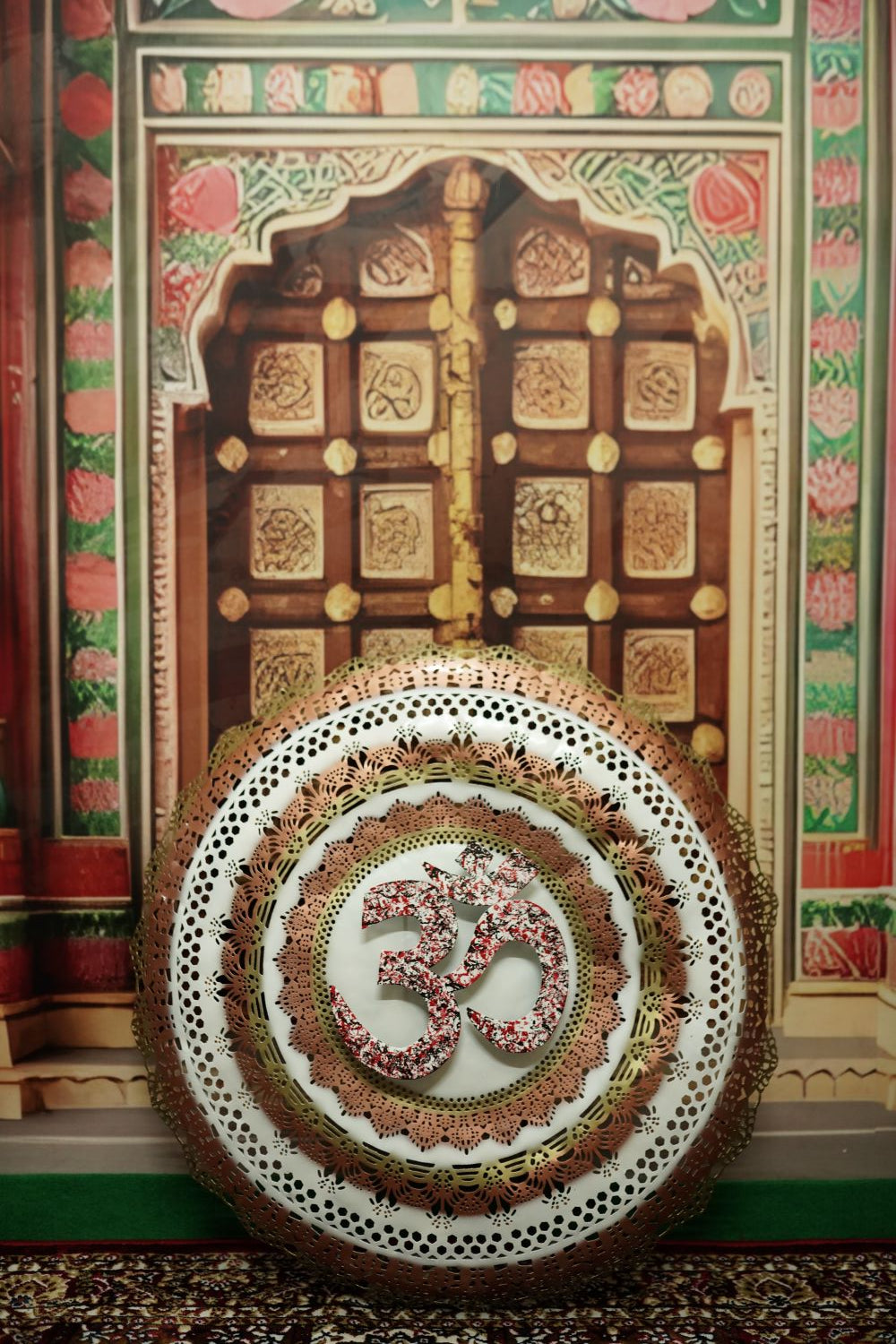 Multicolour Om Round Wall Art