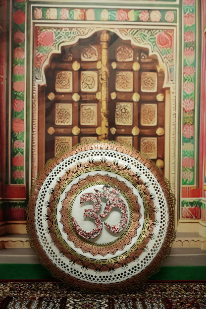 Multicolour Om Round Wall Art