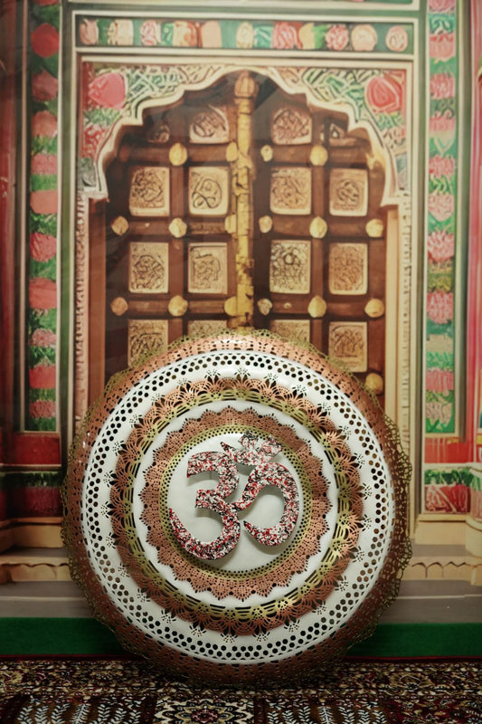 Multicolour Om Round Wall Art