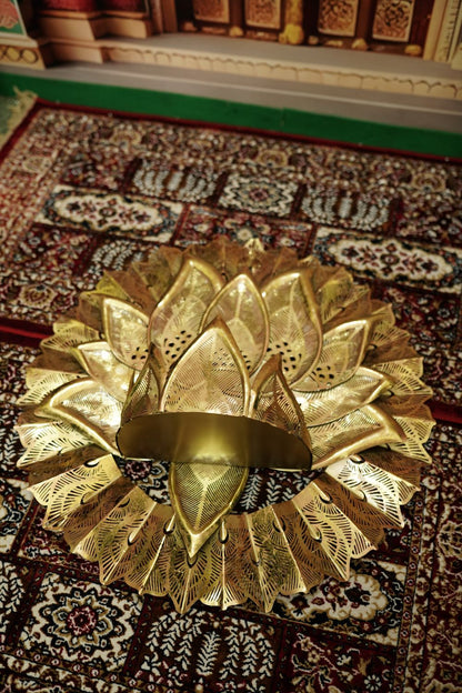 Golden Lotus Metal Wall Art