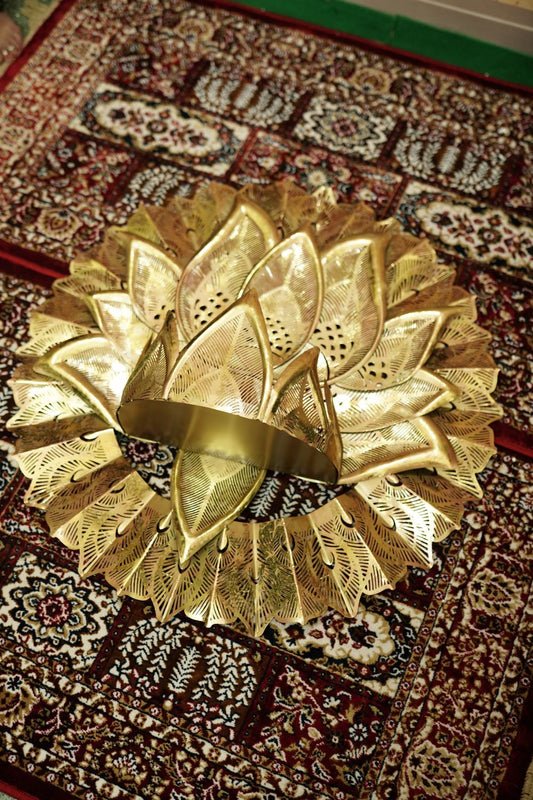 Golden Lotus Metal Wall Art