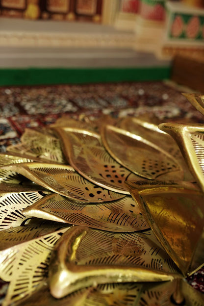 Golden Lotus Metal Wall Art