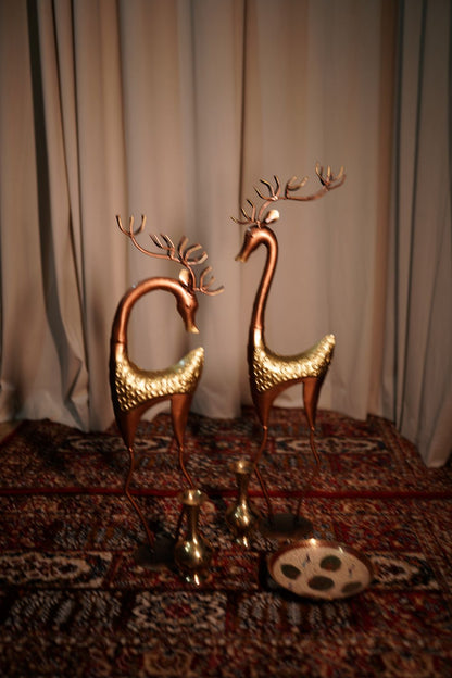 Metal Deer Set Of Two Showpiece
