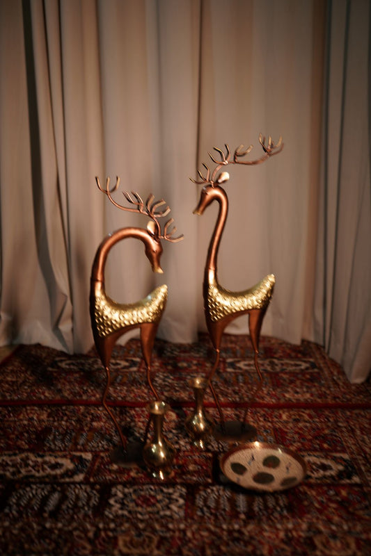 Metal Deer Set Of Two Showpiece