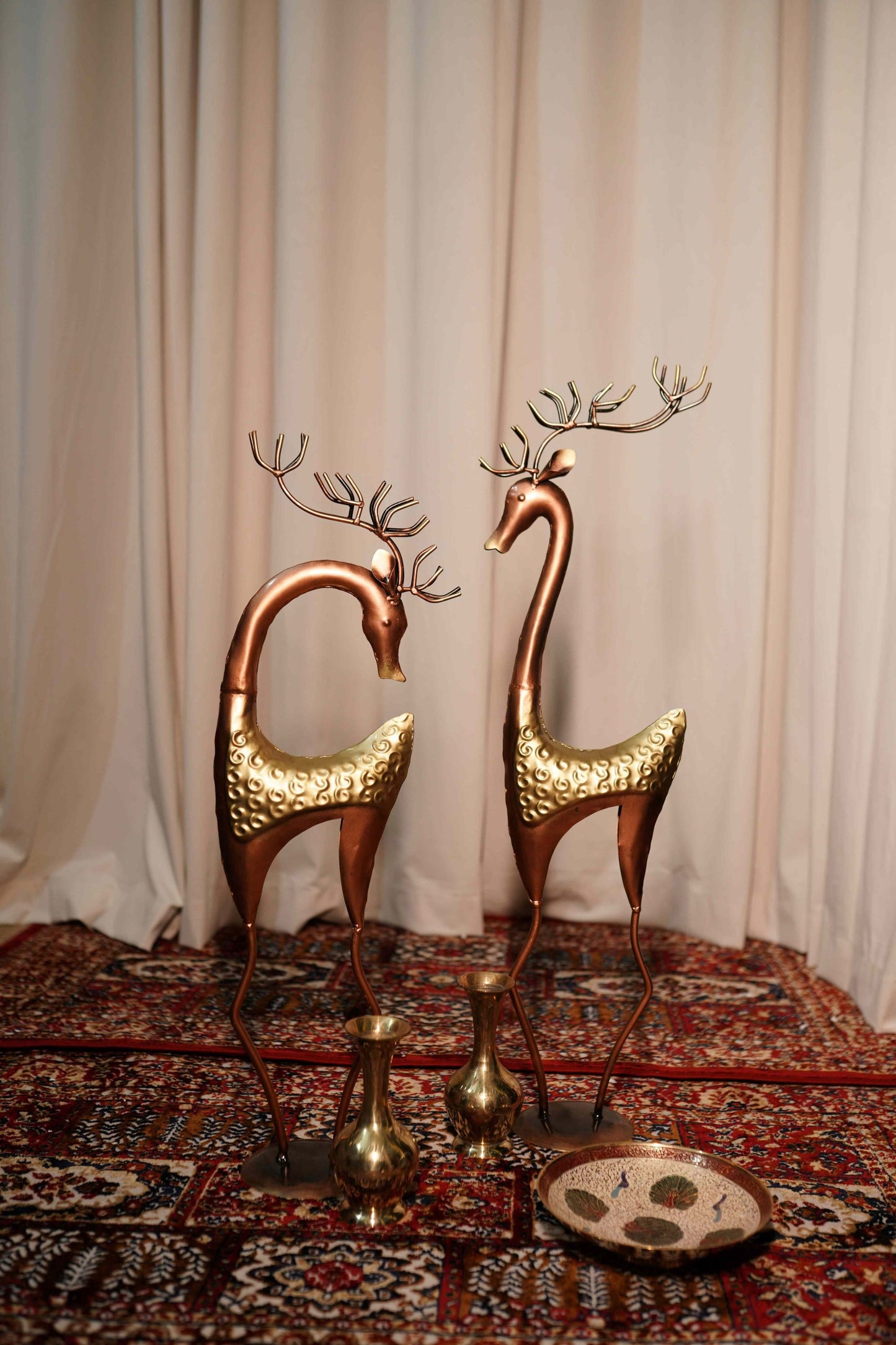 Metal Deer Set Of Two Showpiece