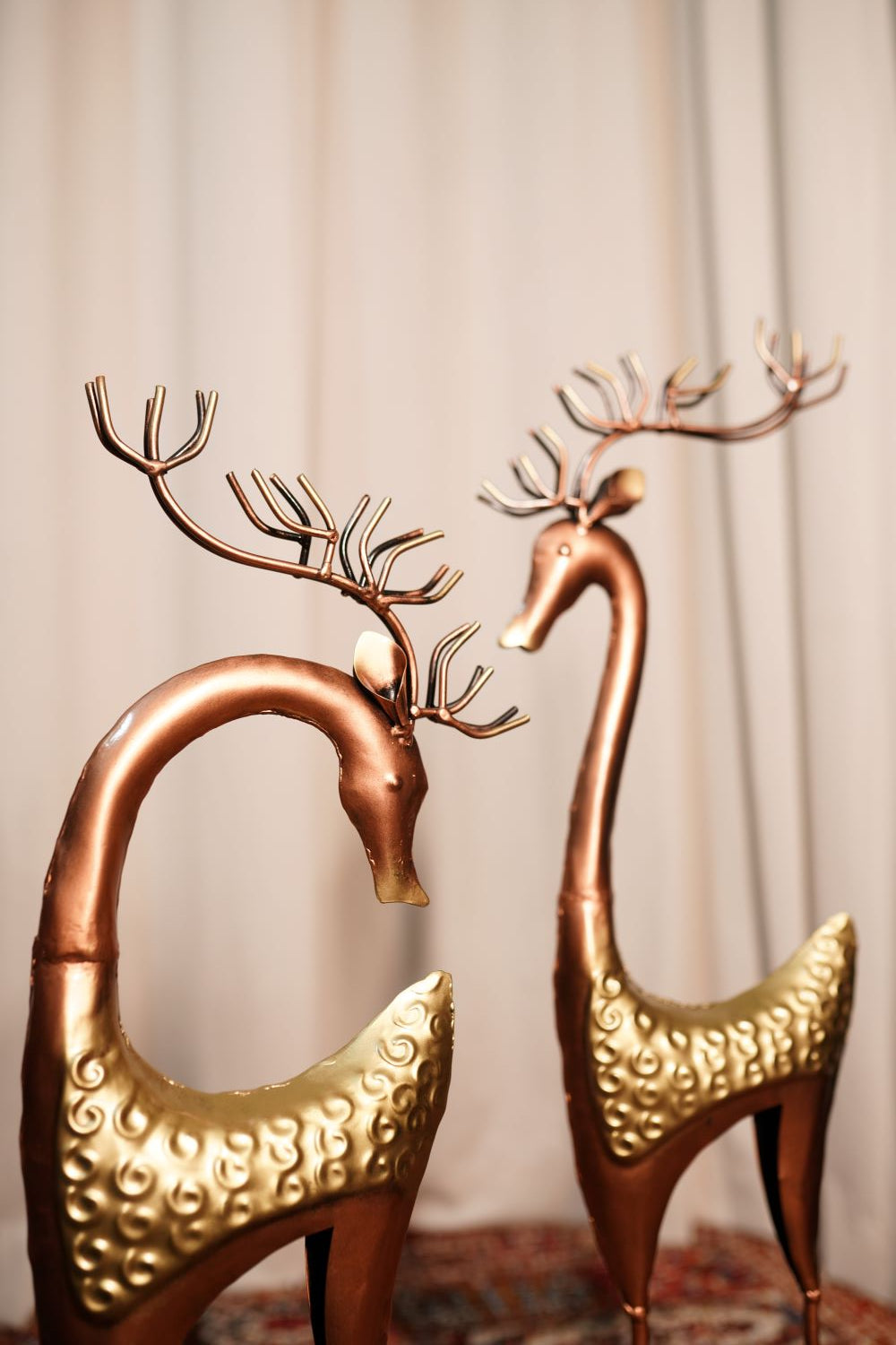 Metal Deer Set Of Two Showpiece