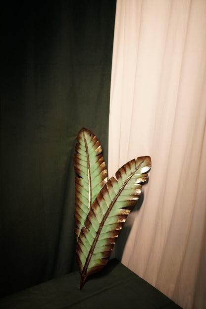 Green Banana Leafs Metal Wall Art