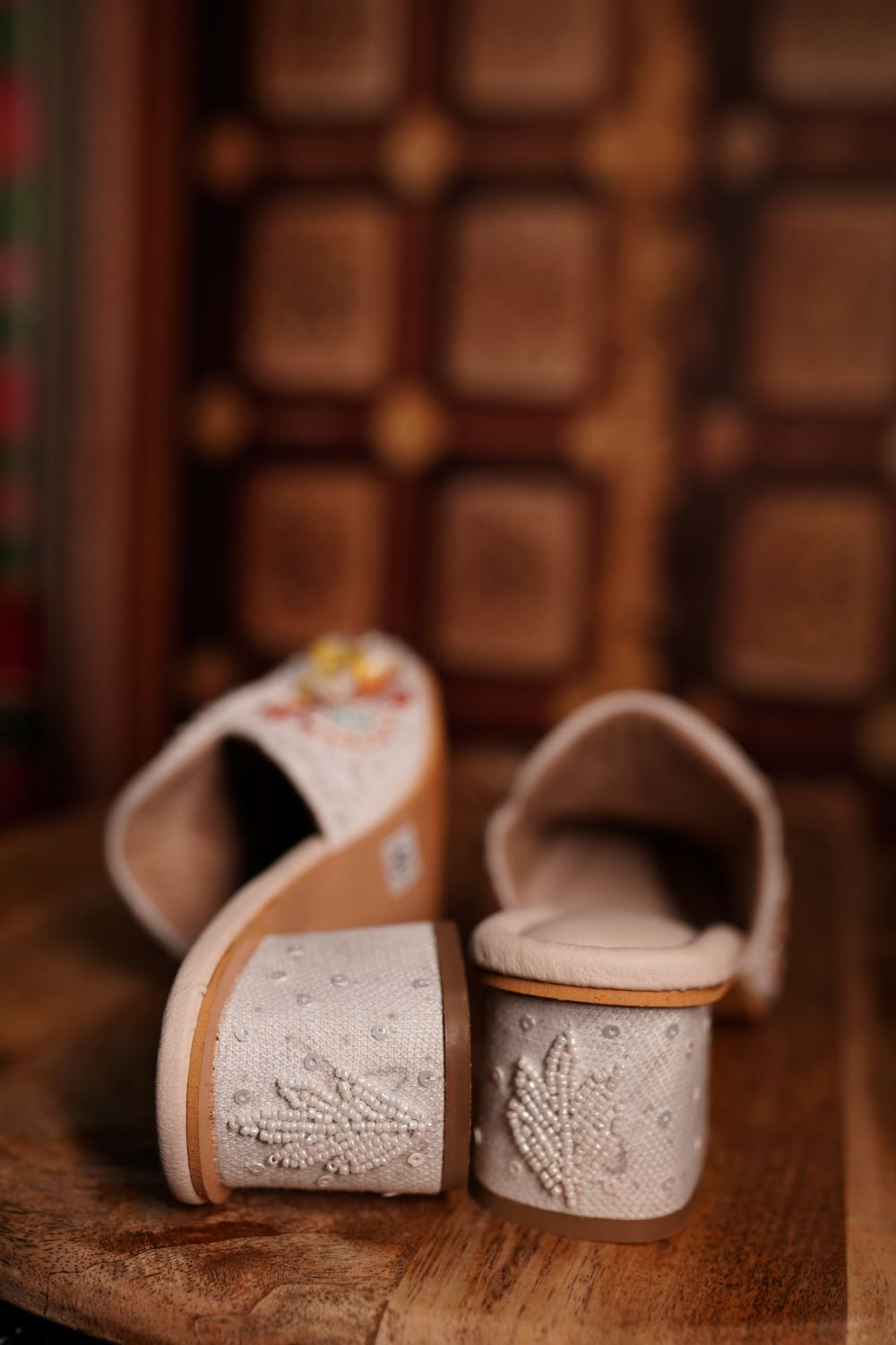 Embroidered Floral Mules