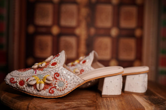 Embroidered Floral Mules