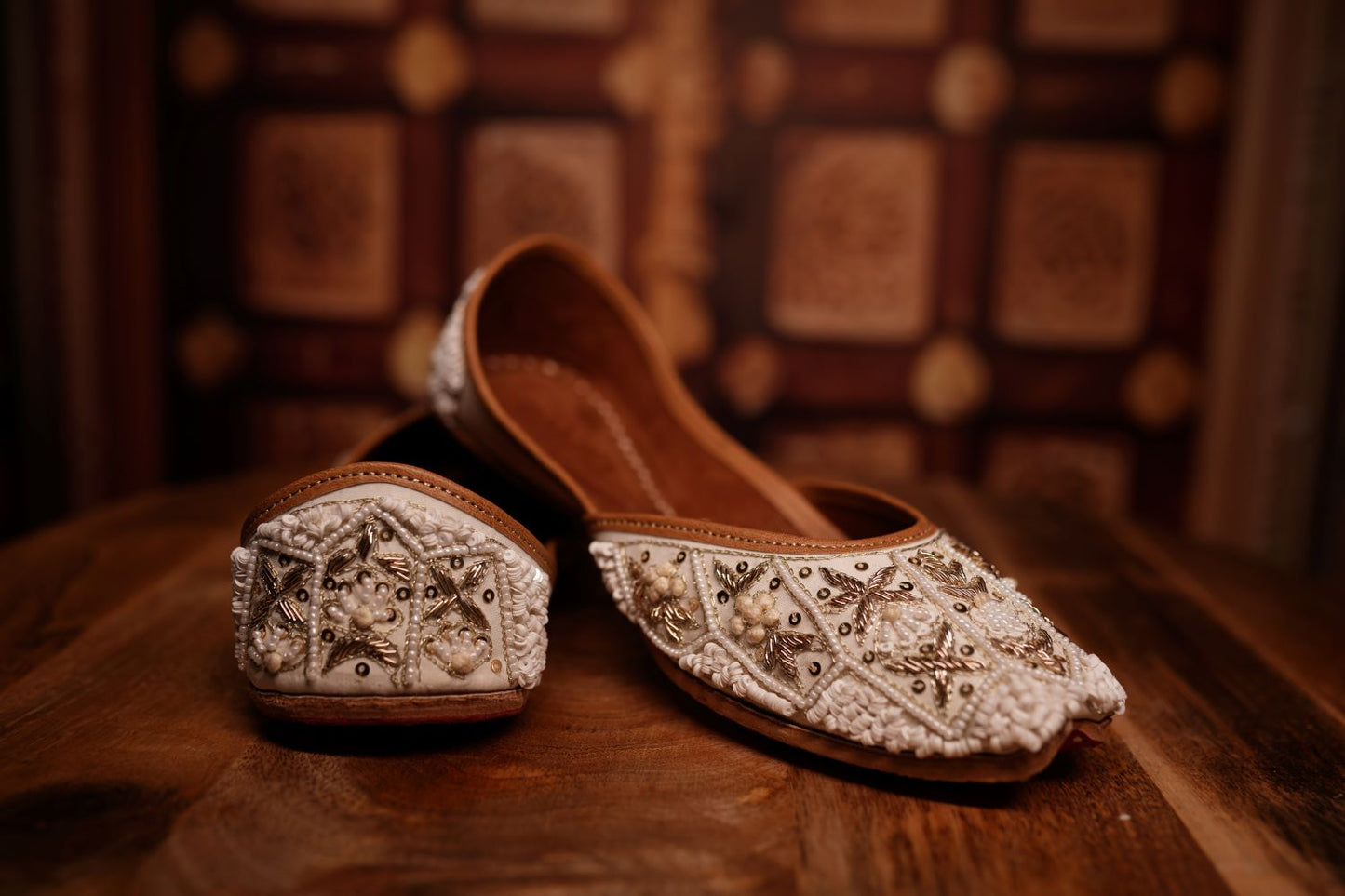 Pearl Ivory Bridal Juttis