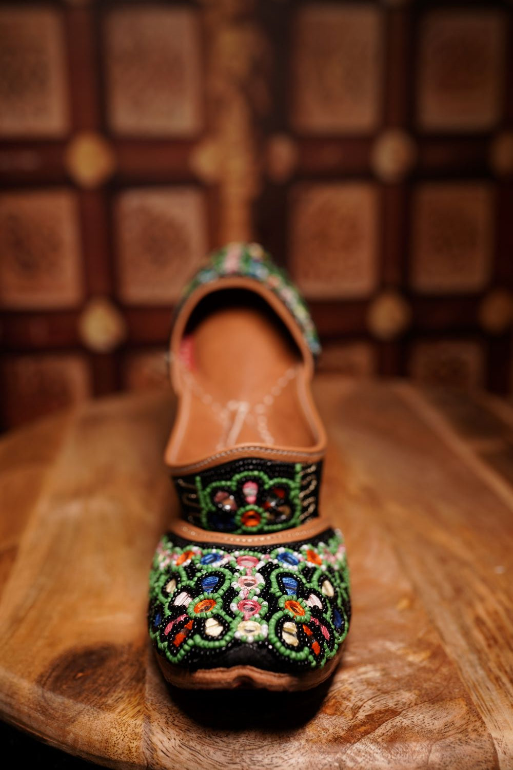 Black Velvet Floral Juttis