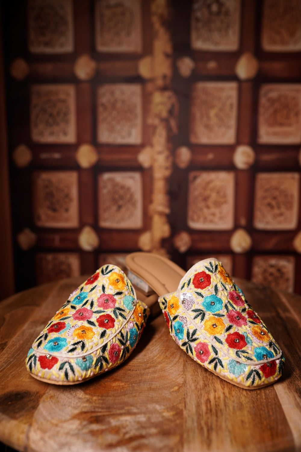 Multicolor Floral Mules