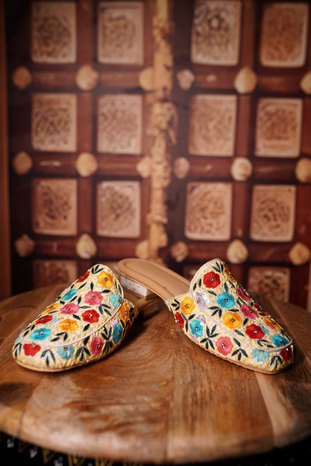 Multicolor Floral Mules