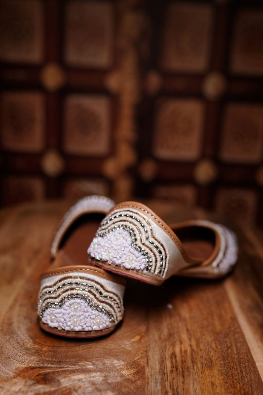 White Sequin Bridal Juttis