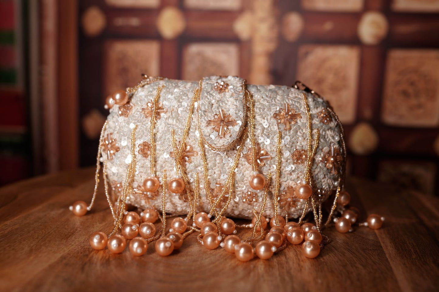 Pearl Crystal Bridal Clutch